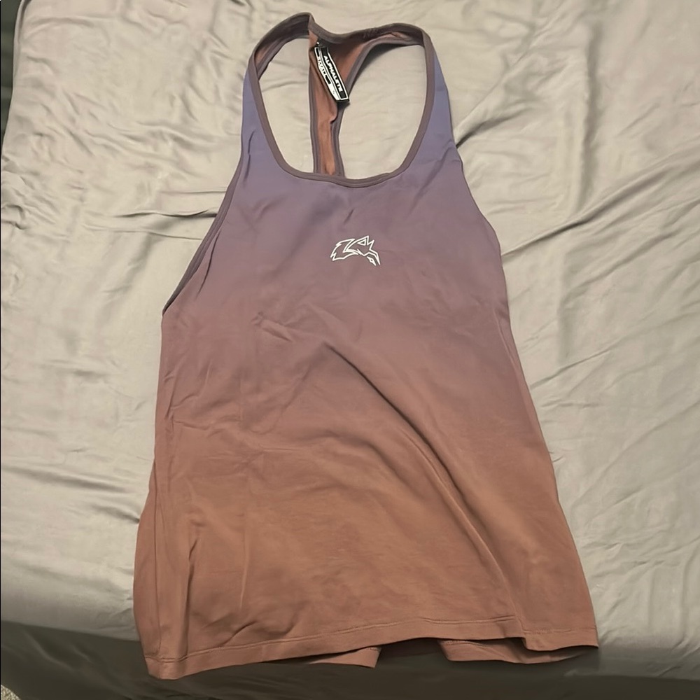 Alphalete Racerback Sleeveless Tank Top in Purple and Orange